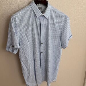 Nordstrom Light Blue Geometric Button Down Shirt